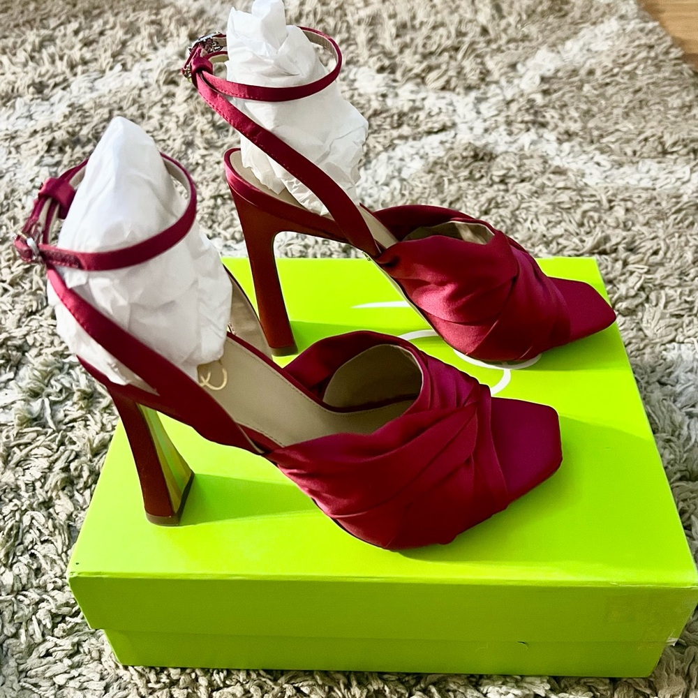 Sam Edelman Bold Raspberry Red Heels